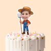 Custom Farmer Holding Orange Check Shirt Face Cutout – Cake Topper Custom Farmer Holding Orange Check Shirt Face Cutout shown on a cake topper mockup