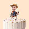 Custom Farmer Riding a Black Straw Hat Face Cutout – Cake Topper Custom Farmer Riding a Black Straw Hat Face Cutout shown on a cake topper mockup