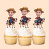 Custom Farmer Riding a Black Straw Hat Face Cutout – Cupcake Topper Custom Farmer Riding a Black Straw Hat Face Cutout shown on a cupcake topper mockup