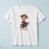 Custom Farmer Riding a Black Straw Hat Face Cutout – T-shirt Custom Farmer Riding a Black Straw Hat Face Cutout shown on a T-shirt mockup