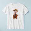 Custom Farmer Riding a Highland Cow Face Cutout – T-shirt Custom Farmer Riding a Highland Cow Face Cutout shown on a T-shirt mockup