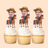 Custom Farmer Riding a Horse Face Cutout – Cupcake Topper Custom Farmer Riding a Horse Face Cutout shown on a cupcake topper mockup
