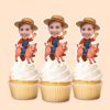 Custom Farmer Riding a Pig Face Cutout – Cupcake Topper Custom Farmer Riding a Pig Face Cutout shown on a cupcake topper mockup