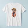 Custom Farmer Riding a Pig Face Cutout – T-shirt Custom Farmer Riding a Pig Face Cutout shown on a T-shirt mockup