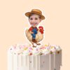 Custom Farmer Riding a Chicken Face Cutout – Cake Topper Custom Farmer Riding a Chicken Face Cutout shown on a cake topper mockup