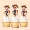 Custom Farmer Riding a Chicken Face Cutout – Cupcake Topper Custom Farmer Riding a Chicken Face Cutout shown on a cupcake topper mockup