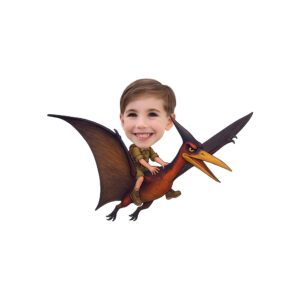 Custom Child Flying on a Pterosaur Face Cutout – Original Custom Child Flying on a Pterosaur Face Cutout design preview