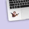 Custom Child Flying on a Pterosaur Face Cutout – Sticker Custom Child Flying on a Pterosaur Face Cutout shown on a sticker mockup