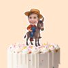 Custom Farmer Riding a Donkey Face Cutout – Cake Topper Custom Farmer Riding a Donkey Face Cutout shown on a cake topper mockup
