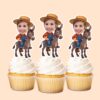 Custom Farmer Riding a Donkey Face Cutout – Cupcake Topper Custom Farmer Riding a Donkey Face Cutout shown on a cupcake topper mockup
