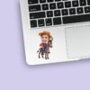 Custom Farmer Riding a Donkey Face Cutout – Sticker Custom Farmer Riding a Donkey Face Cutout shown on a sticker mockup