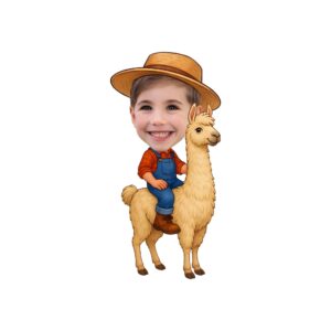 Custom Farmer Riding a Llama Face Cutout – Original Custom Farmer Riding a Llama Face Cutout design preview