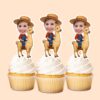 Custom Farmer Riding a Llama Face Cutout – Cupcake Topper Custom Farmer Riding a Llama Face Cutout shown on a cupcake topper mockup