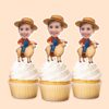 Custom Farmer Riding Orange Check Shirt Face Cutout – Cupcake Topper Custom Farmer Riding Orange Check Shirt Face Cutout shown on a cupcake topper mockup