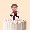 Custom Bowler Carrying a Dark Ball Face Cutout – Cake Topper Custom Bowler Carrying a Dark Ball Face Cutout shown on a cake topper mockup