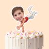 Custom Circus Acrobat in a Handstand Face Cutout – Cake Topper Custom Circus Acrobat in a Handstand Face Cutout shown on a cake topper mockup