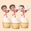 Custom Circus Acrobat in a Handstand Face Cutout – Cupcake Topper Custom Circus Acrobat in a Handstand Face Cutout shown on a cupcake topper mockup