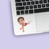 Custom Circus Acrobat in a Handstand Face Cutout – Sticker Custom Circus Acrobat in a Handstand Face Cutout shown on a sticker mockup