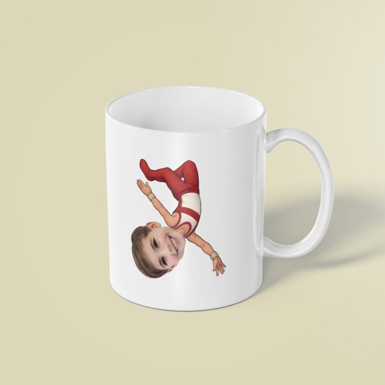 Custom Circus Acrobat in a Floor Balance Face Cutout – Mug Custom Circus Acrobat in a Floor Balance Face Cutout shown on a mug mockup