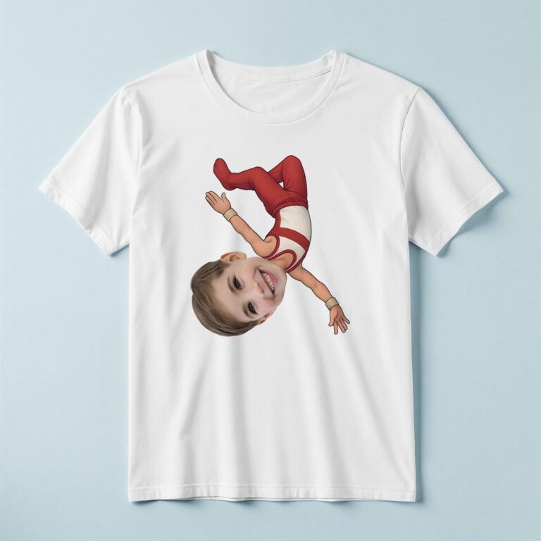 Custom Circus Acrobat in a Floor Balance Face Cutout – T-shirt Custom Circus Acrobat in a Floor Balance Face Cutout shown on a T-shirt mockup