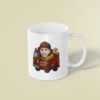 Custom Firefighter Black Firefighter Helmet Face Cutout – Mug Custom Firefighter Black Firefighter Helmet Face Cutout shown on a mug mockup