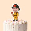 Custom Firefighter Holding an Axe Face Cutout – Cake Topper Custom Firefighter Holding an Axe Face Cutout shown on a cake topper mockup