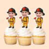 Custom Firefighter Holding an Axe Face Cutout – Cupcake Topper Custom Firefighter Holding an Axe Face Cutout shown on a cupcake topper mockup