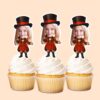 Custom Female Circus Ringmaster Face Cutout – Cupcake Topper Custom Female Circus Ringmaster Face Cutout shown on a cupcake topper mockup