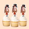 Custom Female Circus Ringmaster Presenting Face Cutout – Cupcake Topper Custom Female Circus Ringmaster Presenting Face Cutout shown on a cupcake topper mockup