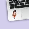 Custom Female Circus Ringmaster Presenting Face Cutout – Sticker Custom Female Circus Ringmaster Presenting Face Cutout shown on a sticker mockup