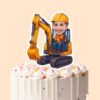 Custom Excavator Operator Blue Trousers Face Cutout – Cake Topper Custom Excavator Operator Blue Trousers Face Cutout shown on a cake topper mockup