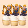 Custom Excavator Operator Blue Trousers Face Cutout – Cupcake Topper Custom Excavator Operator Blue Trousers Face Cutout shown on a cupcake topper mockup