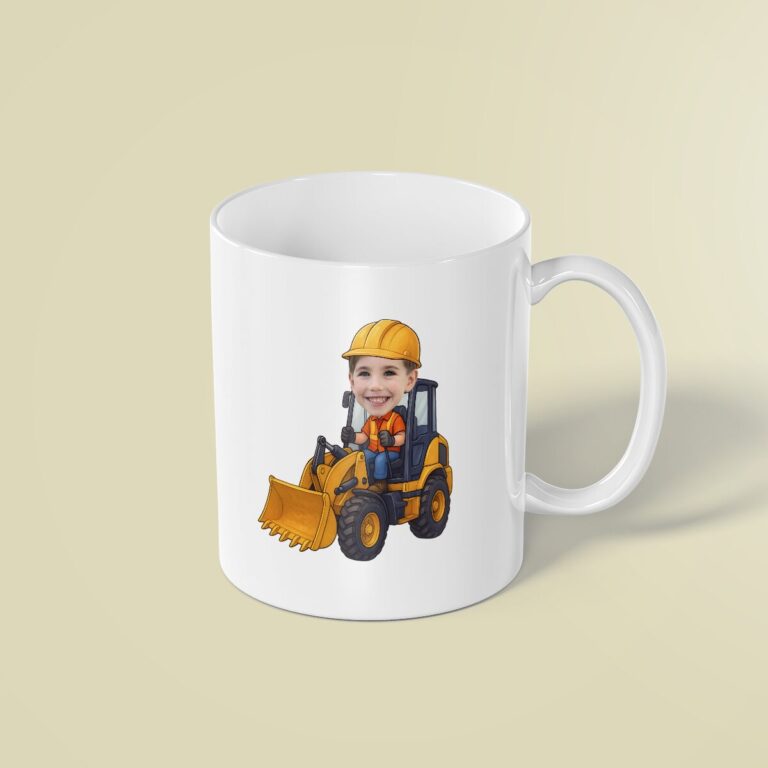 Custom Front-Loader Operator Face Cutout – Mug Custom Front-Loader Operator Face Cutout shown on a mug mockup