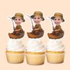 Custom Angler Fishing from a Small Boat Face Cutout – Cupcake Topper Custom Angler Fishing from a Small Boat Face Cutout shown on a cupcake topper mockup