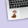 Custom Angler Fishing from a Small Boat Face Cutout – Sticker Custom Angler Fishing from a Small Boat Face Cutout shown on a sticker mockup