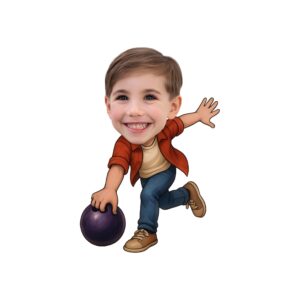 Custom Casual Bowler Carrying a Purple Ball Face Cutout – Original Custom Casual Bowler Carrying a Purple Ball Face Cutout design preview
