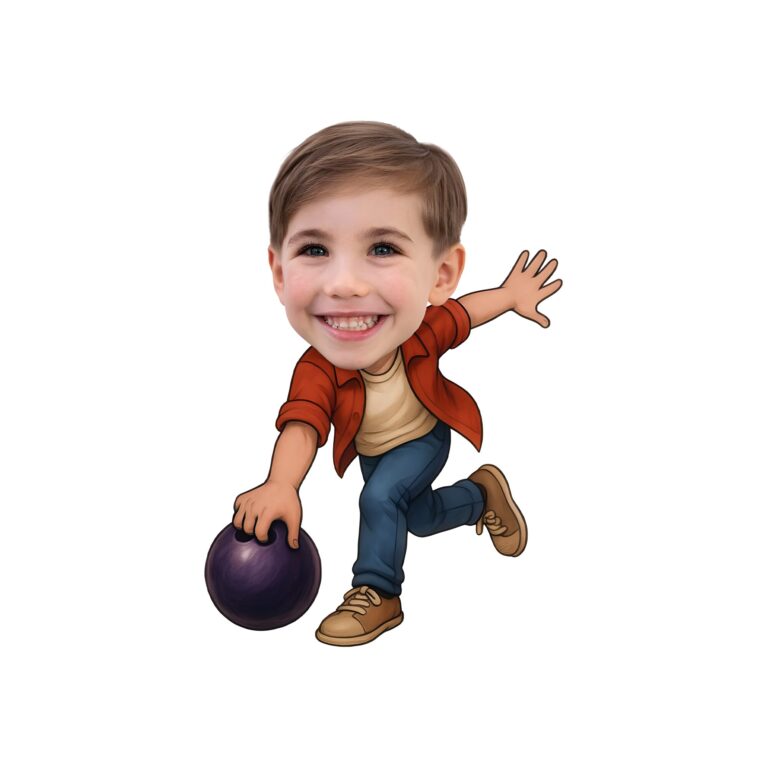 Custom Casual Bowler Carrying a Purple Ball Face Cutout – Original Custom Casual Bowler Carrying a Purple Ball Face Cutout design preview