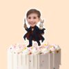 Custom Stage Magician Navy Suit Face Cutout – Cake Topper Custom Stage Magician Navy Suit Face Cutout shown on a cake topper mockup