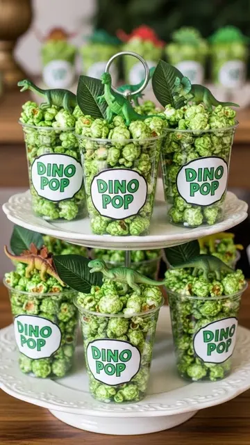 Dino Pop Cup Labels for a Dinosaur Snack Stand