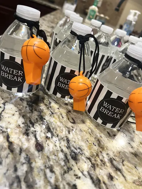 Water Break Bottle Labels for a Basketball Party
