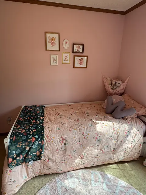 Pink Fairy Gallery Wall with Mixed Frames