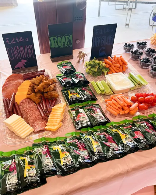 Dinosaur Snack Table with Carnivore and Herbivore Signs
