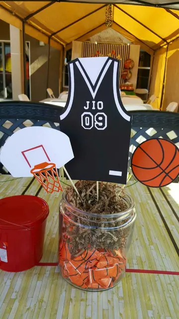 Basketball Jersey and Hoop Paper Centerpiece