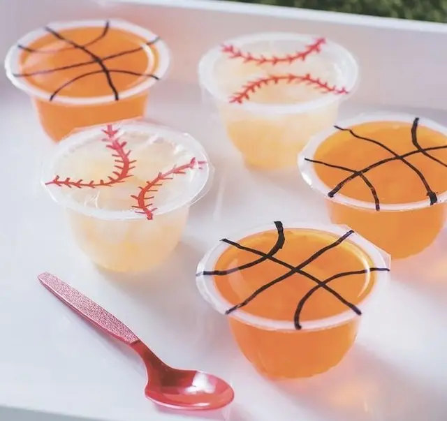 Basketball and Baseball Designs on Sealed Snack Cups