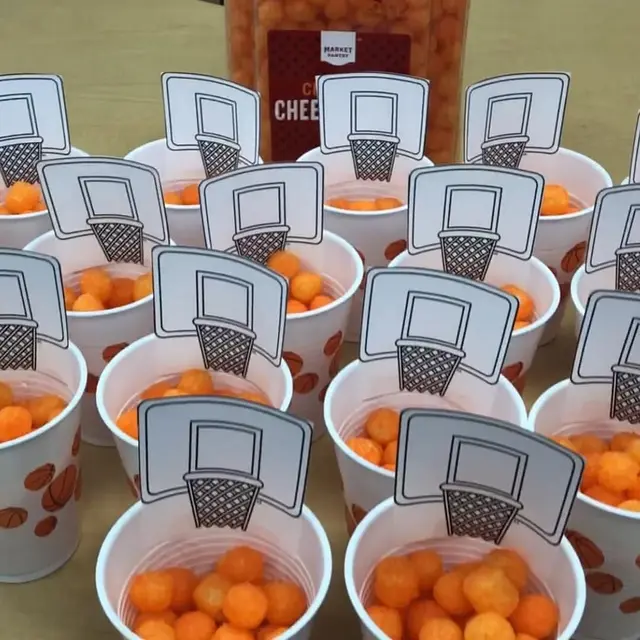 Basketball Hoop Paper Cutouts for Snack Cups