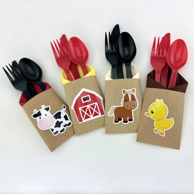 Farm Utensil Pockets with Animal and Barn Designs