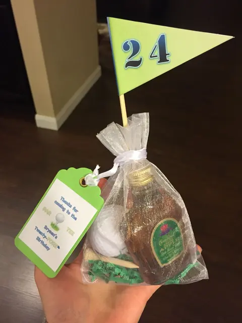 Golf Party Favor Bag with a Number 24 Flag