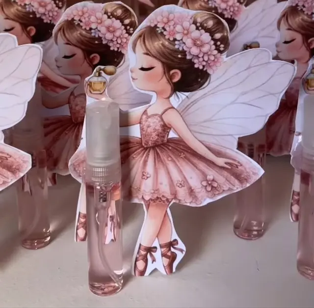 Pink Fairy Favor Bottles with Floral Ballerina Cutouts