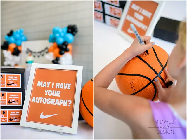 Framed Basketball Autograph Sign Beside a Guest Book Ball