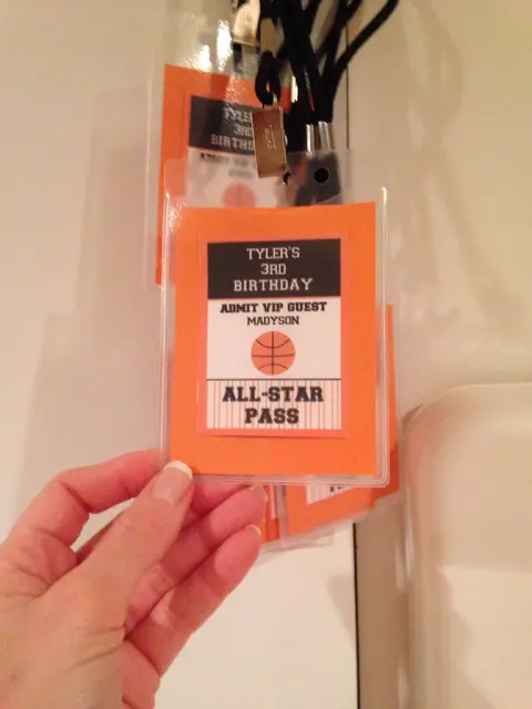 Basketball All-Star VIP Passes with Orange Borders